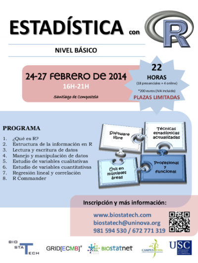 Cartel curso de estatística con R 2014