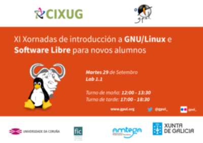 Cartel XI Xornada de introdución a GNU/Linux e ao Software Libre